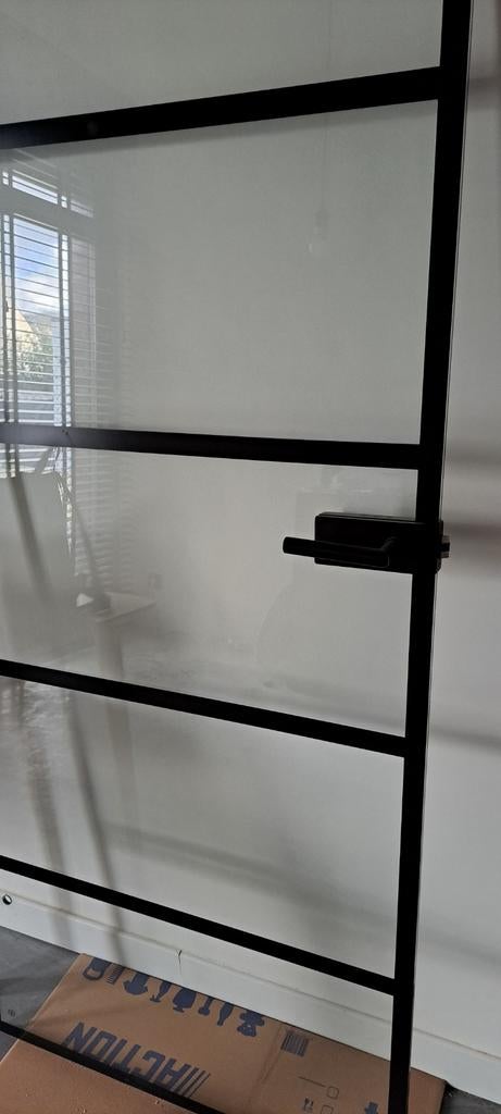 Complete glazen deur ( nieuw), Ophalen, 80 tot 100 cm, Binnendeur, Minder dan 200 cm