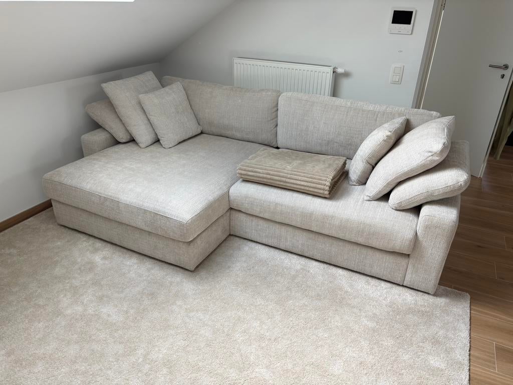 Canapé angle velours réversible tissu doux, Enlèvement, Comme neuf