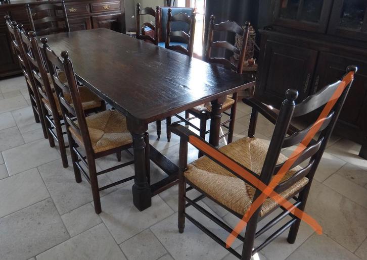 table et 6 chaises, Maison & Meubles, Salles à manger complètes, Utilisé, 4 à 6 chaises, Enlèvement