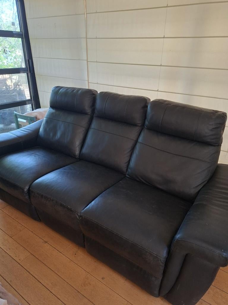 Zetel 2 en 3 zit leder, Autres dimensions, 100 à 125 cm, Banc droit, Enlèvement