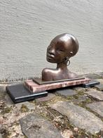Buste en bronze d'une femme africaine par Karl Hagenauer, Antiquités & Art, Enlèvement ou Envoi, Art deco, Buste, Brons