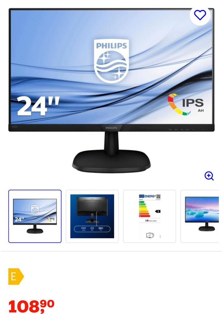 Philips 243V7QDAB - Full HD IPS Monitor - 24 Inch / Not used, Computers en Software, Monitoren, Ophalen, Nieuw, HD, IPS