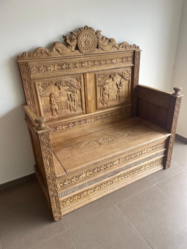 Antieke houten kloosterbank / Uniek stuk, Ophalen