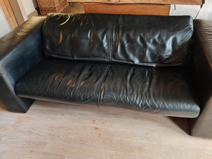 sièges en cuir Rolf Benz noirs, Maison & Meubles, Canapés | Salons, Comme neuf, Banc droit, Cuir, Enlèvement