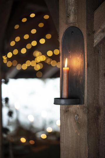 WANDKANDELAAR f/dinner candle dark rust look LANDELIJK beschikbaar voor biedingen