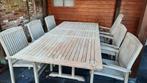 teak tuintafel + stoelen + kussen!, Tuin en Terras, Ophalen, Gebruikt, Rechthoekig, Teakhout