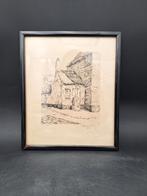 oud klein schilderijtje, 't pompke! 1948, Antiek en Kunst, Ophalen of Verzenden