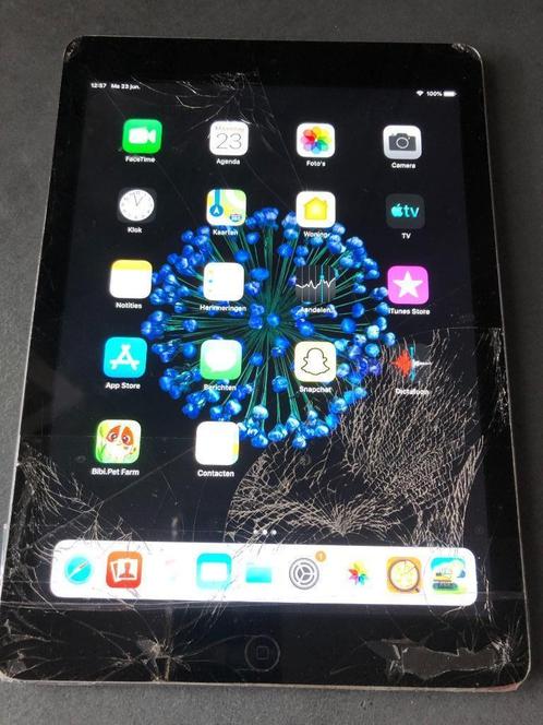 Apple Ipad air 1 met gebarsten  scherm, Computers en Software, Monitoren, Gebruikt, Ophalen