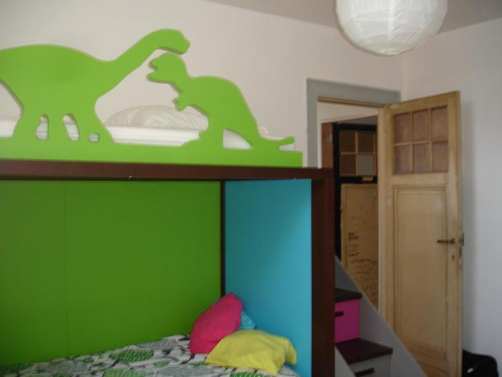 dearkids hoogslaper/stapelbed, Huis en Inrichting, Slaapkamer | Bedden, Gebruikt, Blauw, Ophalen