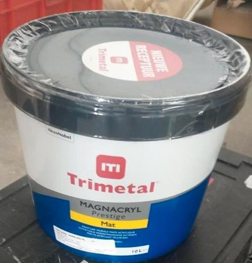 Trimetal Magnacryl prestige Mat 10 litres y'a 8, Bricolage & Construction, Peinture, Vernis & Laque, Comme neuf, Peinture, Blanc