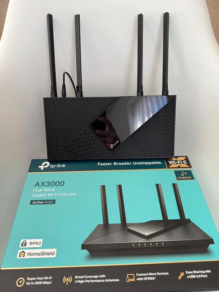 Tp-Link router Archer AX55 (AX3000) wifi 6 zeer goede staat, Computers en Software, Routers en Modems, Zo goed als nieuw, Router