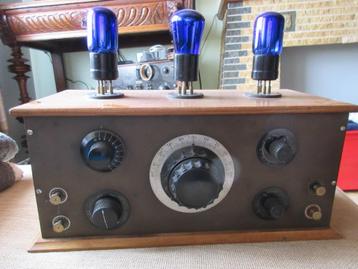Prachtige TSF radio 1920' 3 blauwe buitenlampen  beschikbaar voor biedingen