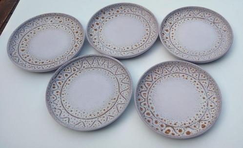 Jean Austruy, Vallauris set van 5 artisanale bordjes, Antiek en Kunst, Antiek | Keramiek en Aardewerk, Ophalen of Verzenden