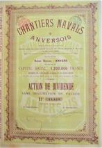 S.A. Chantiers navals Anversois - action de dividende (1905), Action, Enlèvement ou Envoi, Avant 1920