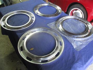 4 enjoliveurs de roue chromée VW cox 15 pouces., Enlèvement, Volkswagen