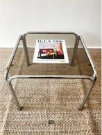 Space Age Bijzettafel - Rookglas - Jaren 70 - Bauhaus -Retro, Huis en Inrichting, Ophalen, Minder dan 45 cm, Minder dan 55 cm