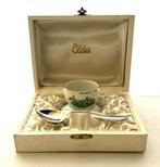 Limoges porselein vintage eierdop verzilverd lepel Elldee, Ophalen of Verzenden