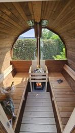 2.5M Barrel Sauna van donker, Scandinavisch grenenhout, Sport en Fitness, Sauna, Verzenden, Nieuw, Fins of Traditioneel, Complete sauna