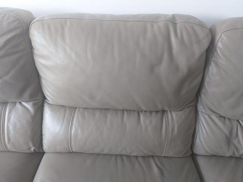 Beige leren zetel met 2 elektrice relax stoelen, Huis en Inrichting, Zetels | Zetels, Zo goed als nieuw, Hoekbank, Overige maten