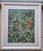 Schilderij vogels in botanische tuin - Balinese kunst, Antiek en Kunst, Ophalen of Verzenden