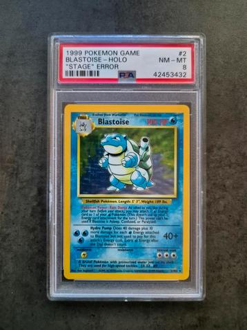 Blastoise Stage Error Base Set PSA 8 beschikbaar voor biedingen