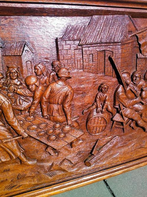 Prachtig , antiek houtsnijwerk in eik ., Antiek en Kunst, Kunst | Beelden en Houtsnijwerken, Ophalen