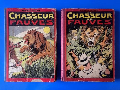 2 reliures Le chasseur de fauves - EO années 1930 - Galopin, Livres, Romans, Utilisé, Enlèvement