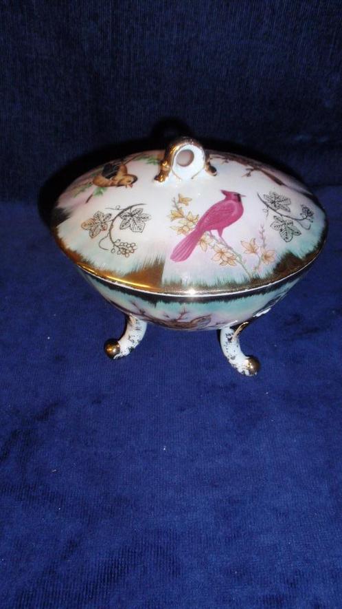 Vide poch dekseldoos bonboniere met vogeltjes, Huis en Inrichting, Keuken | Servies, Zo goed als nieuw, Schaal of Schalen, Overige stijlen