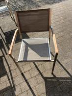 Inox tuinstoelen met teak op de zijkant, Tuin en Terras, Ophalen, Zo goed als nieuw, Rvs, Stapelbaar