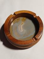 2 oude asbakken met hout en agaat - 20€/stuk, Ophalen of Verzenden, Mineraal