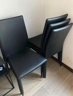 6 zwarte stoelen, Huis en Inrichting, Stoelen, Overige materialen, Vijf, Zes of meer stoelen, Gebruikt, Zwart