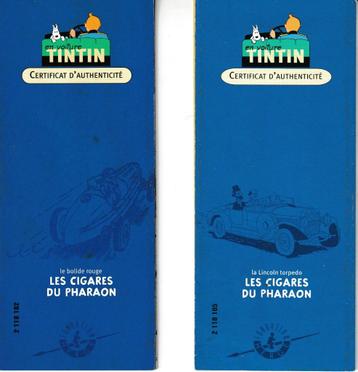 TINTIN  LES CIGARES DU PHARAON  CERTIFICATS D AUTHENTICITE beschikbaar voor biedingen