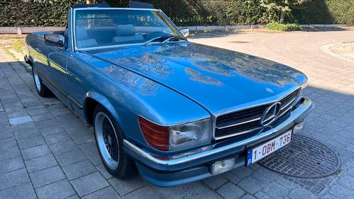 Belgische Mercedes 280SL diamantblauw met hardtop, Auto's, Mercedes-Benz, Particulier, SL, Elektrische ramen, Lederen bekleding