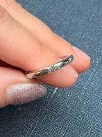 Bague en argent massif plaqué platine avec diamant champagne, Neuf, Enlèvement ou Envoi, Argent, Argent