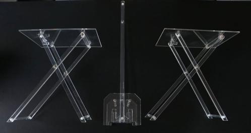 Folding Side Tables in Acrylic Glass, 1970, Set of 3 Pieces, Antiquités & Art, Curiosités & Brocante, Enlèvement ou Envoi