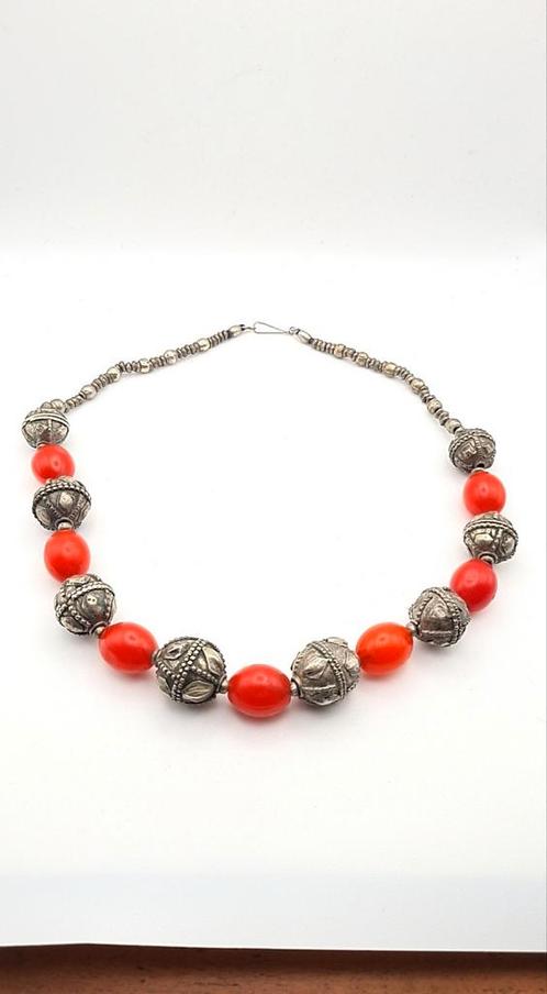 Collier en bambou et corail, Bijoux, Sacs & Beauté, Bijoux anciens, Collier, Argent, Enlèvement ou Envoi