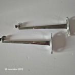 Set van 2 metalen glazen plankhouders voor de badkamer, Minder dan 50 cm, Verzenden, Overige typen, Zo goed als nieuw