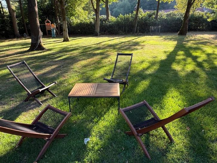 Ikea Loungestoel, Tuin en Terras, Tuinsets en Loungesets, Zo goed als nieuw, Loungeset, Hardhout, Ophalen