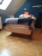 Bed, Huis en Inrichting, Slaapkamer | Bedden, Ophalen, Eenpersoons, Hout, 100 cm