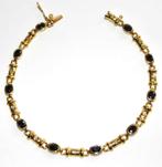 18Kt gouden armband met Saffieren en diamant, Handtassen en Accessoires, Armbanden, Ophalen of Verzenden, Zo goed als nieuw, Met edelsteen