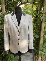 SCAPA lichtgrijze blazer, zwart lederen kraag/manchet 40/42, Kleding | Dames, Maat 38/40 (M), Scapa, Ophalen of Verzenden, Zo goed als nieuw