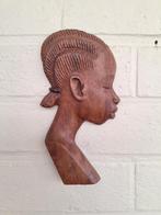 Vintage Afrikaans hoofd in hout, Enlèvement ou Envoi