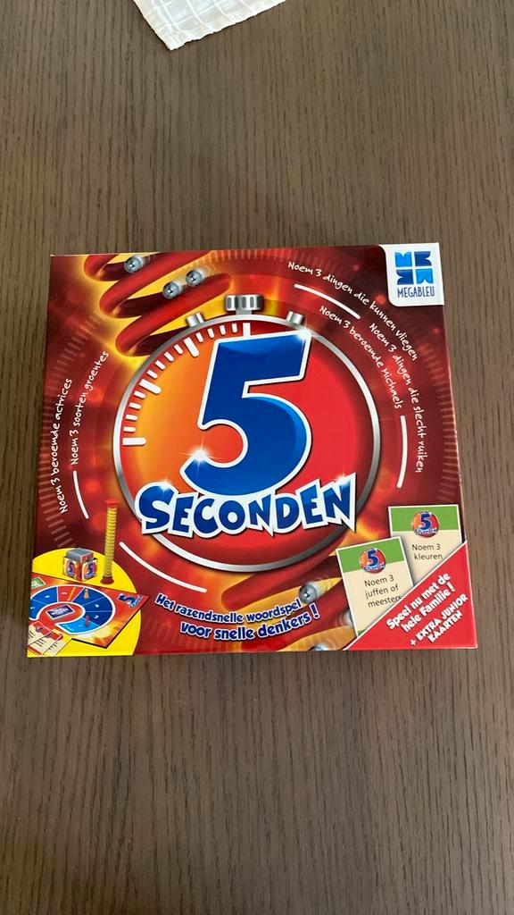 5 seconden, Hobby en Vrije tijd, Gezelschapsspellen | Bordspellen, Zo goed als nieuw, Drie of vier spelers, Vijf spelers of meer