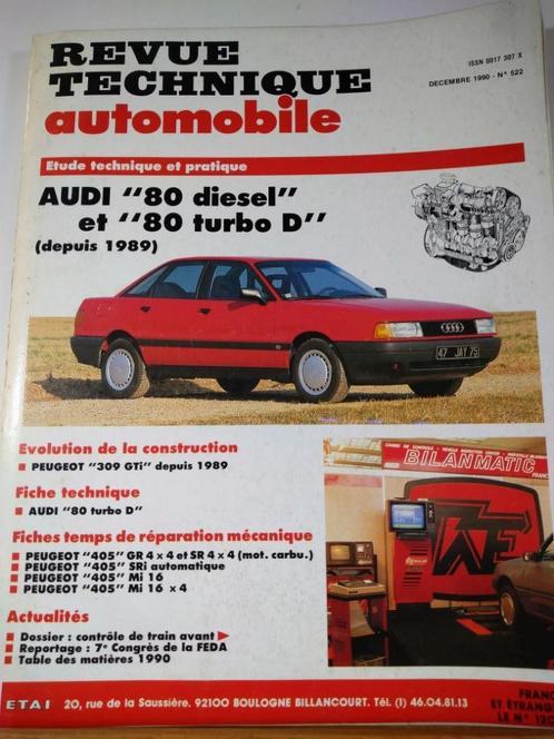 RTA - Audi 80 - Peugeot 405 - n 522, Auto diversen, Handleidingen en Instructieboekjes, Ophalen of Verzenden