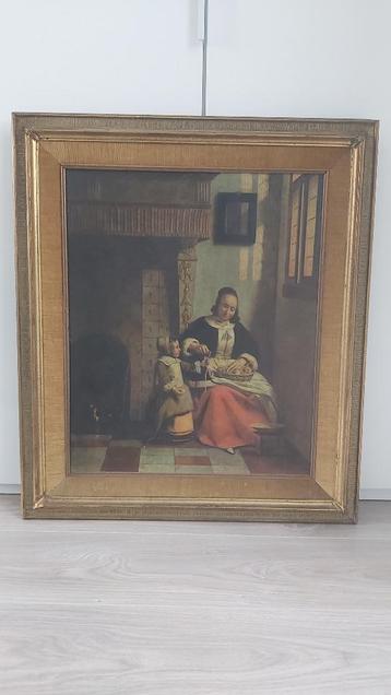 Schilderij WOMAN PEELING APPLES van Pieter Van Hooch