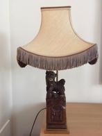 Lampe asiatique en bois sculpté « Lion de Fô » 56 cm, Enlèvement ou Envoi, Bois, Asiatique