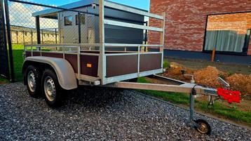 Aanhangwagen dubbelas 257x132cm in topstaat beschikbaar voor biedingen