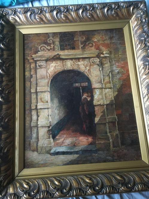 Oude schilderij op paneel van Van Muylem G. ( 1856 - 1938 )., Antiek en Kunst, Kunst | Schilderijen | Klassiek, Ophalen of Verzenden
