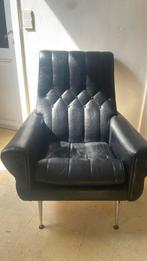 Vintage zwarte zetel, Huis en Inrichting, Ophalen, Gebruikt, Eenpersoons, Vintage
