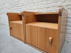 Set van 2 vintage houten nachtkastje, Ophalen, Gebruikt